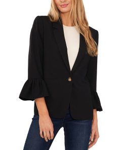 CeCe Women's Ruffle Sleeve Welt Pocket Blazer
