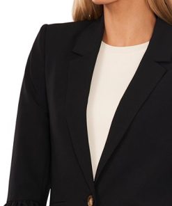 CeCe Women's Ruffle Sleeve Welt Pocket Blazer -CeCe cloth-shop 22475585 fpx
