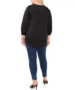 Vince Camuto Plus Size Jacquard Patterned Blouse 6 Vince Camuto Plus Size Jacquard Patterned Blouse -CeCe cloth-shop 22523587 fpx