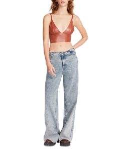 Steve Madden Women's Melika Faux-Leather Bralette -CeCe cloth-shop 22523789 fpx