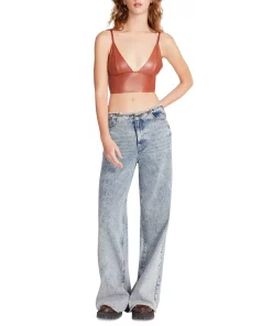 Steve Madden Women's Melika Faux-Leather Bralette -CeCe cloth-shop 22523789 fpx