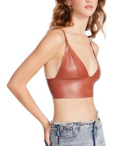 Steve Madden Women's Melika Faux-Leather Bralette -CeCe cloth-shop 22523800 fpx