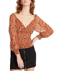 Steve Madden Women's Shannon Smocked Top 3 Steve Madden Women's Shannon Smocked Top -CeCe cloth-shop 22523867 fpx