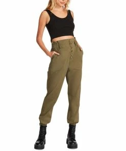 Steve Madden Women's Melanie High-Rise Button-Fly Pants