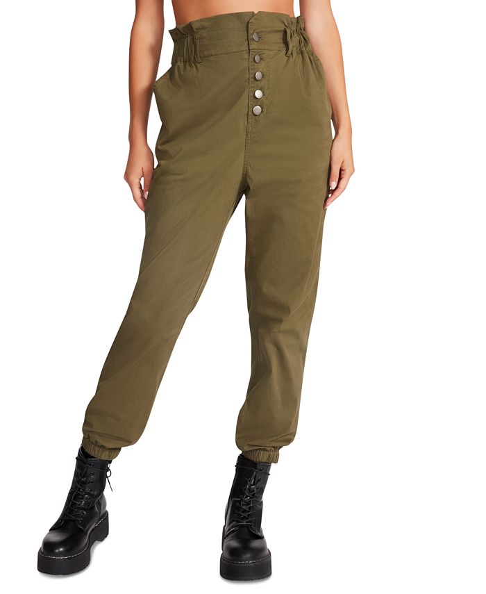 Women's Melanie High-Rise Button-Fly Pants Steve Madden Women's Melanie High-Rise Button-Fly Pants -CeCe cloth-shop