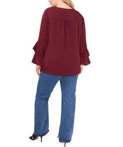 Vince Camuto Plus Size Flutter-Sleeve Top -CeCe cloth-shop 22524070 fpx