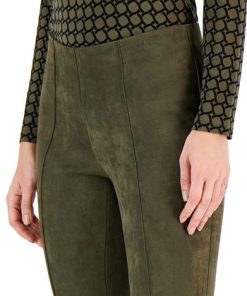 Anne Klein Hollywood Faux Suede Front-Seam Pants -CeCe cloth-shop 22526019 fpx