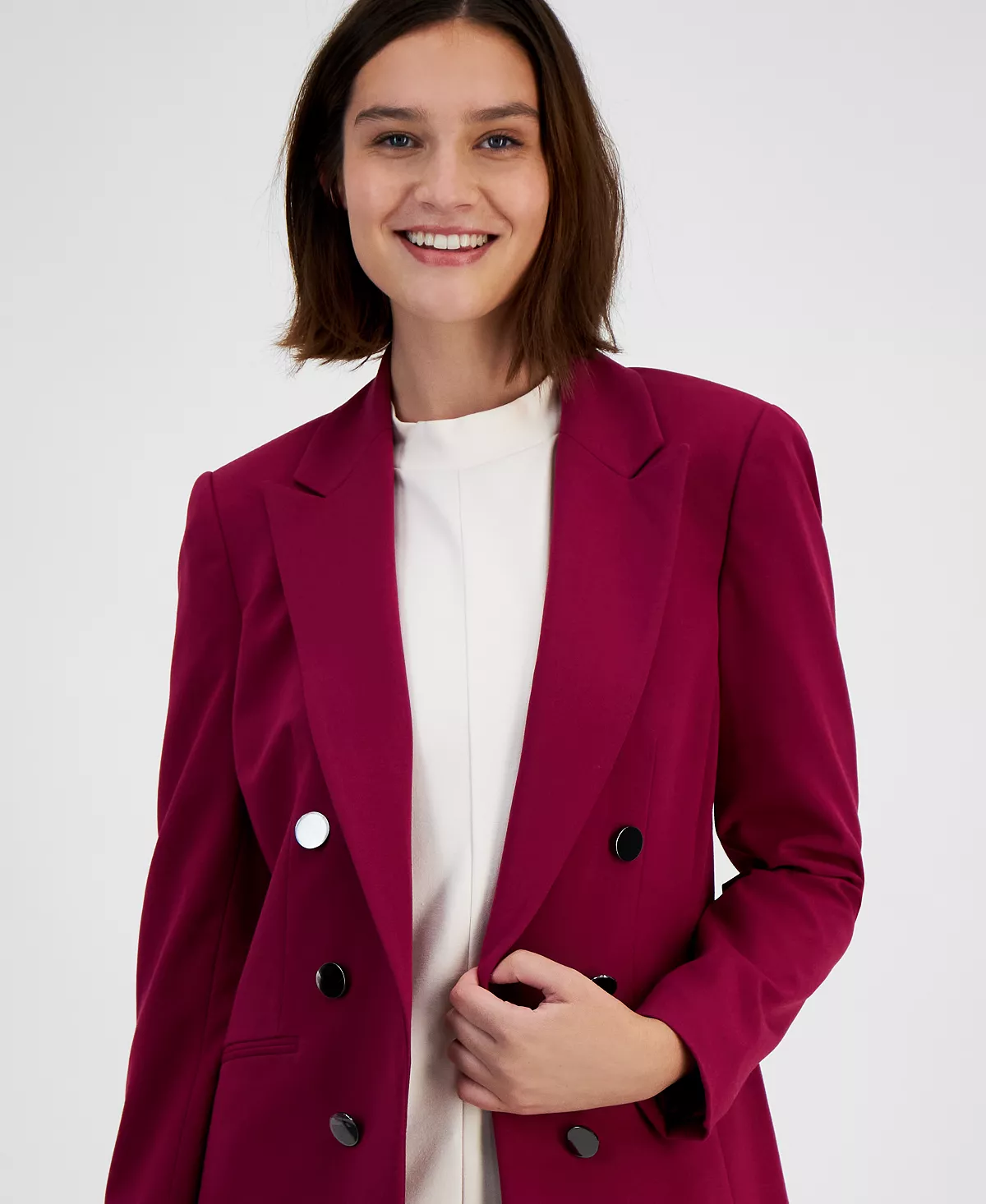 Women's Bi-Stretch Faux-Double-Breasted Jacket, Created For Macy's Bar III Women's Bi-Stretch Faux-Double-Breasted Jacket, Created For Macy's -CeCe cloth-shop