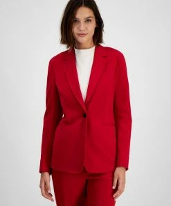 Bar III Women's Compression Single-Button Blazer, Created For Macy's