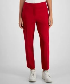 Bar III Women's Straight-Leg Mid-Rise Ankle Pants, Created For Macy's