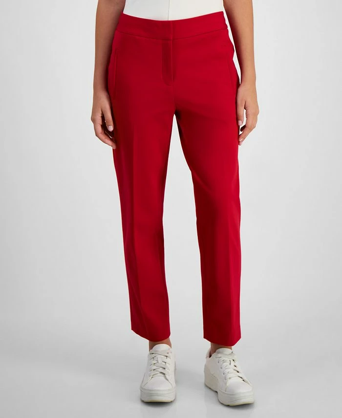 Bar III Women's Straight-Leg Mid-Rise Ankle Pants, Created For Macy's