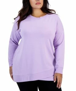 ID Ideology Plus Size Crossover-Hem Sweatshirt, Created For Macy's