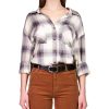 Sanctuary Women's Faded Plaid-Print Button-Up Tunic Shirt