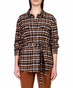 Sanctuary Women's Roadtrip Cotton Belted Check Shirt