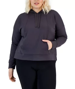 ID Ideology Plus Size Techy Drawstring-Hood Hoodie -CeCe cloth-shop 22557193 fpx