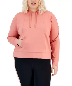 ID Ideology Plus Size Techy Drawstring-Hood Hoodie -CeCe cloth-shop 22557194 fpx