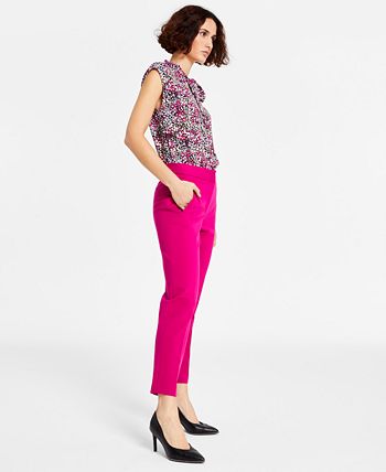 Women's Straight Leg High-Rise Ankle Pants, Created For Macy's Bar III Women's Straight Leg High-Rise Ankle Pants, Created For Macy's -CeCe cloth-shop
