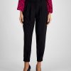 Bar III Women's Pleat-Front Mid-Rise Ankle Pants, Created For Macy's