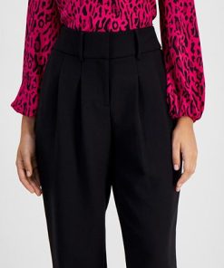 Bar III Women's Pleat-Front Mid-Rise Ankle Pants, Created For Macy's -CeCe cloth-shop 22562595 fpx