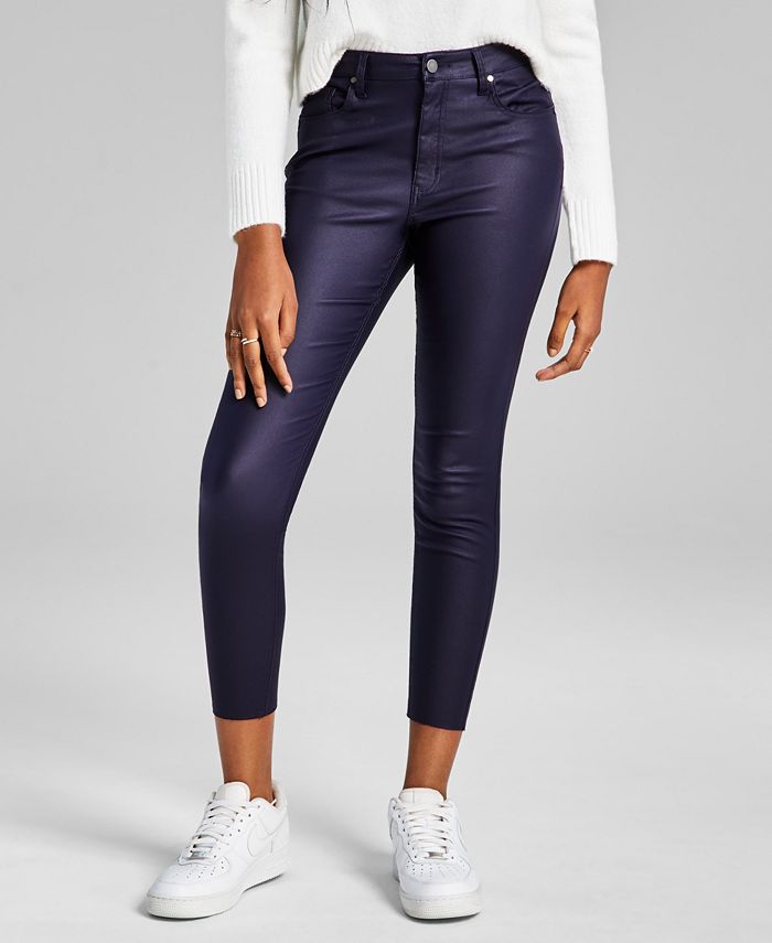 And Now This Woman's Coated Frayed Hem Skinny Denim Jeans 1 And Now This Woman's Coated Frayed Hem Skinny Denim Jeans