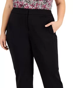 Bar III Plus Size Compression Straight-Leg Ankle Pants, Created For Macy's -CeCe cloth-shop 22567237 fpx
