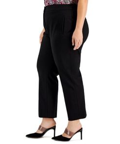 Bar III Plus Size Compression Straight-Leg Ankle Pants, Created For Macy's -CeCe cloth-shop 22567238 fpx