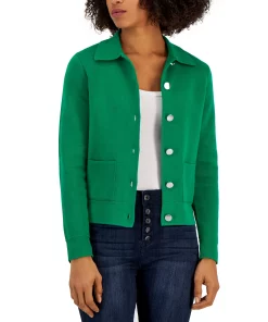 Charter Club Women's Cropped Sweater Blazer, Created For Macy's -CeCe cloth-shop 22568220 fpx