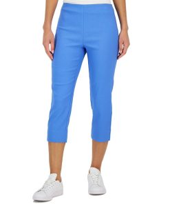 Charter Club Women's Jacquard Pull-On Capris Pants, Created For Macy's