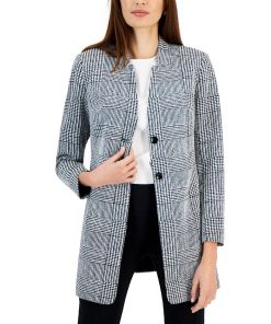 Kasper Women's Printed Two-Button Longline Blazer Topper 3 Kasper Women's Printed Two-Button Longline Blazer Topper -CeCe cloth-shop 22573616 fpx