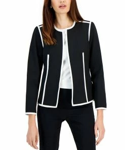 Kasper Women's Colorblocked Open-Front Long-Sleeve Blazer