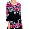 JM Collection Women's Floral Escapade Printed Knit Top, Created For Macy's