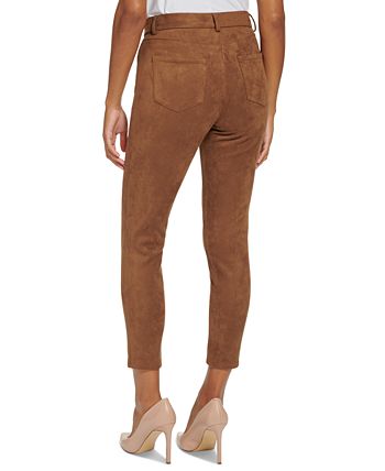 Faux Suede Mid Rise Skinny Ankle Pants Tommy Hilfiger Faux Suede Mid Rise Skinny Ankle Pants -CeCe cloth-shop
