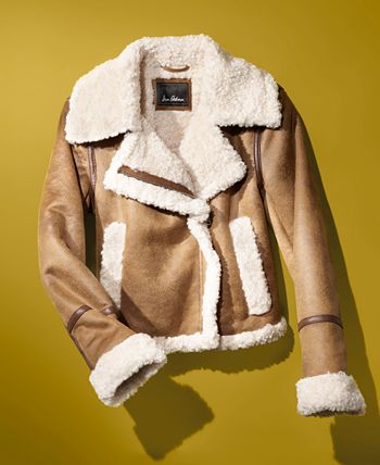 Women's Faux-Shearling Moto Coat Sam Edelman Women's Faux-Shearling Moto Coat -CeCe cloth-shop