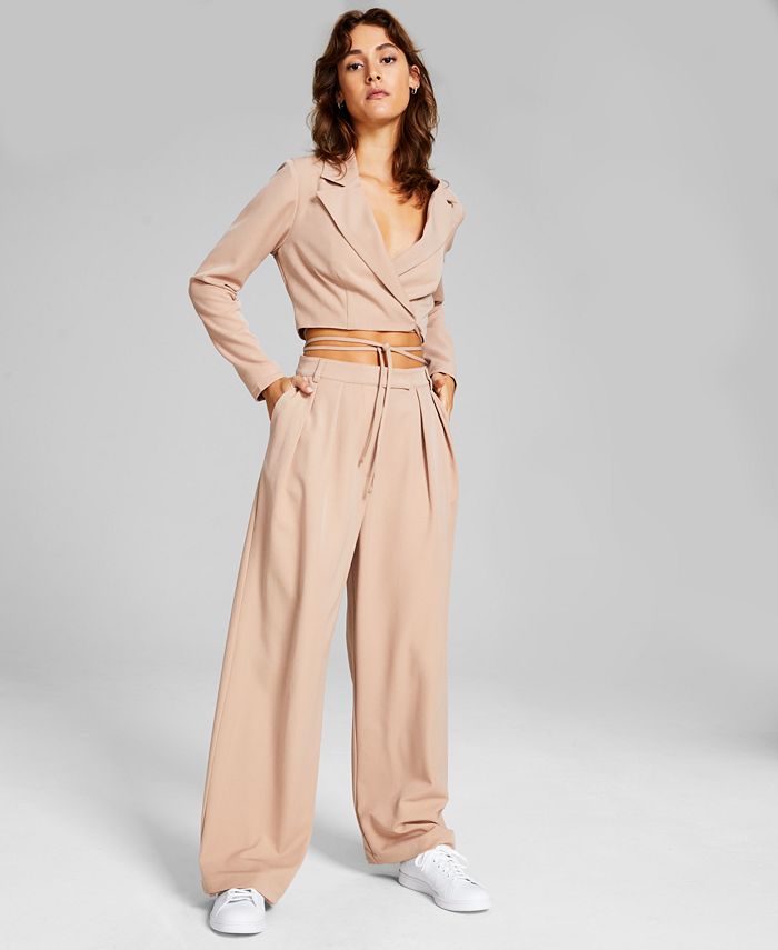 Women's Cropped Wrap Tie Blazer And Now This Women's Cropped Wrap Tie Blazer -CeCe cloth-shop 22595768 fpx 1