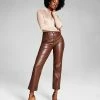 And Now This Women's High-Rise Faux-Leather Straight Pants