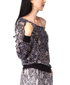 Michael Kors Women's Snake-Print Off-The-Shoulder Top -CeCe cloth-shop 22607658 fpx
