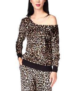 Michael Kors Women's Cheetah Off-The-Shoulder Top