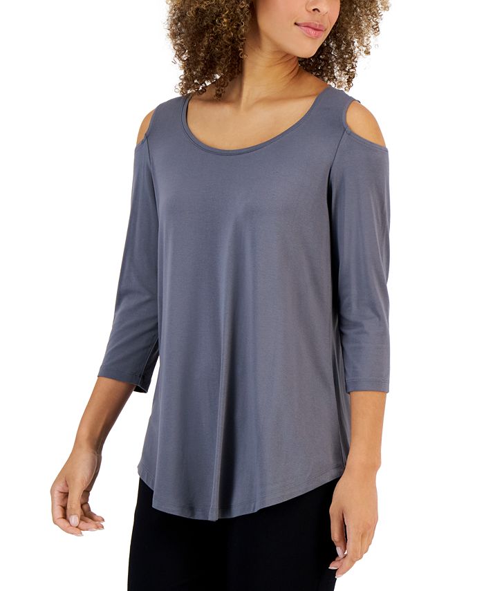 JM Collection D-Shoulder 3/4-Sleeve Top, Created For Macy's 1 JM Collection D-Shoulder 3/4-Sleeve Top, Created For Macy's