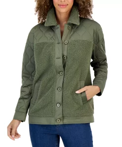 Style & Co Women's Quilted Fleece Jacket, Created For Macy's -CeCe cloth-shop 22626784 fpx