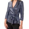 Adrianna Papell Women's Metallic Knit Wrap Top