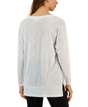 Women's V-Neck Snit Top, Created For Macy's Style & Co Women's V-Neck Snit Top, Created For Macy's -CeCe cloth-shop