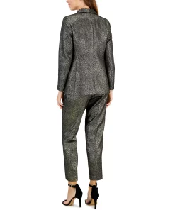 Kasper Women's Metallic Shimmer Jacquard Shawl-Collar Jacket -CeCe cloth-shop 22639892 fpx