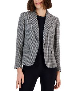 Anne Klein Women's Metallic Tweed One-Button Jacket