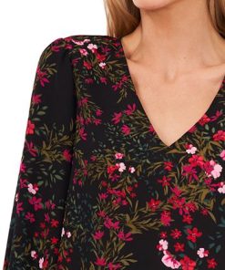 CeCe Women's Long Sleeve V-Neck Tie-Cuff Blouse 6 CeCe Women's Long Sleeve V-Neck Tie-Cuff Blouse -CeCe cloth-shop 22664901 fpx