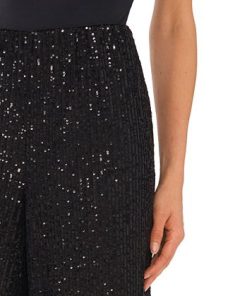 CeCe Women's Pull-On Elastic-Waist Wide-Leg Sequin Pants -CeCe cloth-shop 22676985 fpx