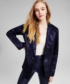 And Now This Women's Oversized Long-Sleeve Satin Blazer