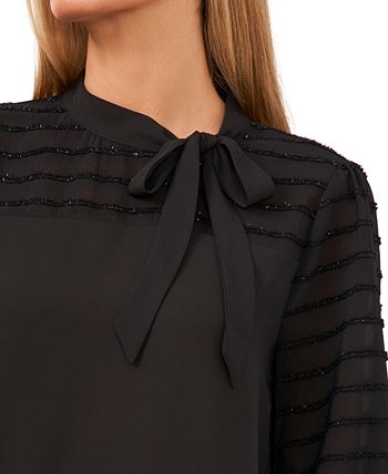 otton Tie-Neck Top CeCe Otton Tie-Neck Top -CeCe cloth-shop