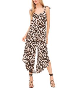 Vince Camuto Women's Animal-Print Sleeveless Cropped Jumpsuit