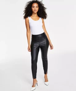 Bar III Faux-Leather Leggings, Created For Macy's 4 Bar III Faux-Leather Leggings, Created For Macy's -CeCe cloth-shop 22684947 fpx
