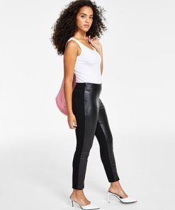 Bar III Faux-Leather Leggings, Created For Macy's 2 Bar III Faux-Leather Leggings, Created For Macy's -CeCe cloth-shop 22684963 fpx